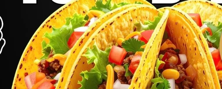 Fresh tacos with seasoned beef, lettuce, tomato and cheese at Buzz City
